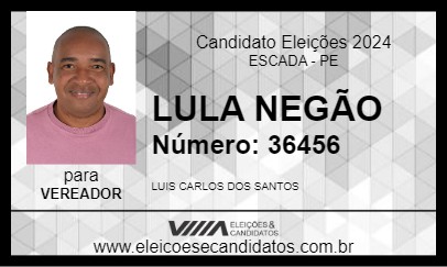 Candidato LULA NEGÃO  2024 - ESCADA - Eleições