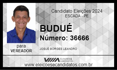 Candidato BUDUÉ 2024 - ESCADA - Eleições