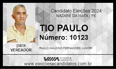 Candidato TIO PAULO 2024 - NAZARÉ DA MATA - Eleições