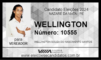 Candidato WELLINGTON 2024 - NAZARÉ DA MATA - Eleições