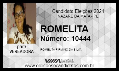 Candidato ROMELITA 2024 - NAZARÉ DA MATA - Eleições