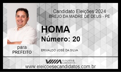 Candidato HOMA 2024 - BREJO DA MADRE DE DEUS - Eleições