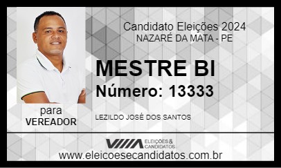 Candidato MESTRE BI 2024 - NAZARÉ DA MATA - Eleições