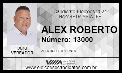 Candidato ALEX ROBERTO 2024 - NAZARÉ DA MATA - Eleições