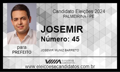 Candidato JOSEMIR 2024 - PALMEIRINA - Eleições