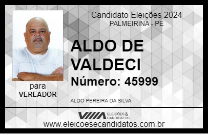 Candidato ALDO DE VALDECI 2024 - PALMEIRINA - Eleições