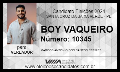 Candidato BOY VAQUEIRO 2024 - SANTA CRUZ DA BAIXA VERDE - Eleições