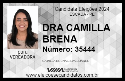 Candidato DRA CAMILLA BRENA 2024 - ESCADA - Eleições