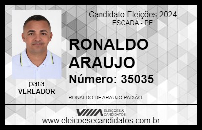 Candidato RONALDO ARAUJO  2024 - ESCADA - Eleições