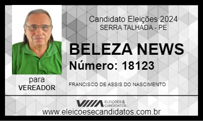 Candidato BELEZA NEWS 2024 - SERRA TALHADA - Eleições