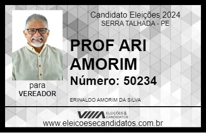 Candidato PROF ARI AMORIM 2024 - SERRA TALHADA - Eleições