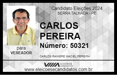 Candidato CARLOS PEREIRA 2024 - SERRA TALHADA - Eleições