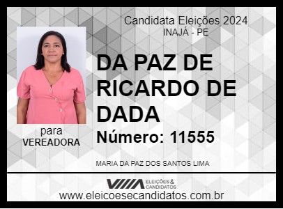 Candidato DA PAZ DE RICARDO DE DADA 2024 - INAJÁ - Eleições