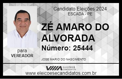 Candidato ZÉ AMARO DO ALVORADA 2024 - ESCADA - Eleições