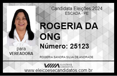 Candidato ROGERIA DA ONG  2024 - ESCADA - Eleições