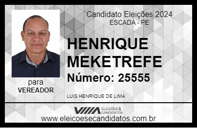 Candidato HENRIQUE MEKETREFE 2024 - ESCADA - Eleições