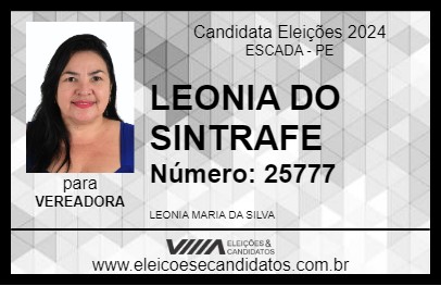 Candidato LEONIA DO SINTRAF 2024 - ESCADA - Eleições