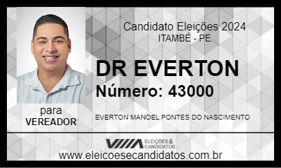 Candidato DR EVERTON 2024 - ITAMBÉ - Eleições