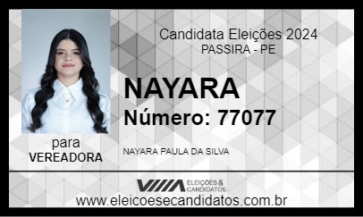 Candidato NAYARA 2024 - PASSIRA - Eleições