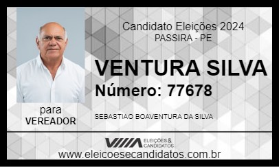 Candidato VENTURA SILVA 2024 - PASSIRA - Eleições