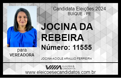 Candidato JOCINA DA REBEIRA 2024 - BUÍQUE - Eleições