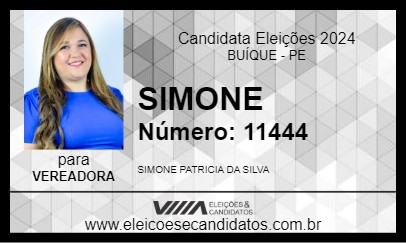 Candidato SIMONE  2024 - BUÍQUE - Eleições