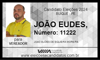 Candidato JOÃO EUDES 2024 - BUÍQUE - Eleições