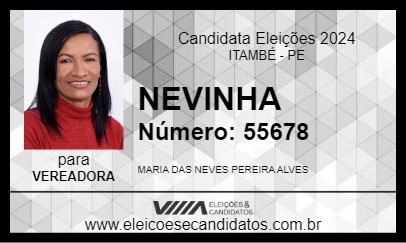 Candidato NEVINHA 2024 - ITAMBÉ - Eleições