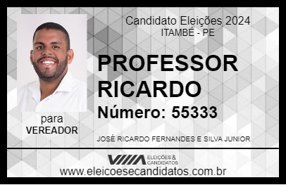 Candidato PROFESSOR RICARDO 2024 - ITAMBÉ - Eleições