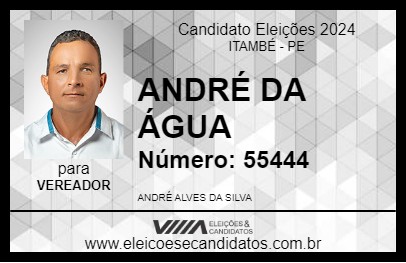 Candidato ANDRÉ DA ÁGUA 2024 - ITAMBÉ - Eleições