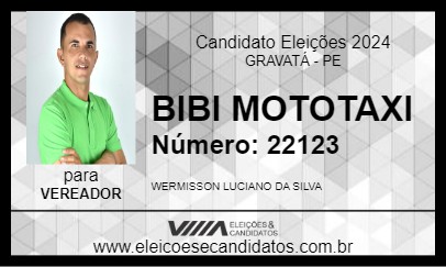 Candidato BIBI MOTOTAXI 2024 - GRAVATÁ - Eleições