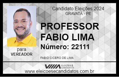 Candidato PROFESSOR FABIO LIMA 2024 - GRAVATÁ - Eleições