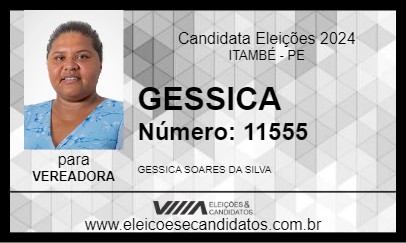 Candidato GESSICA 2024 - ITAMBÉ - Eleições