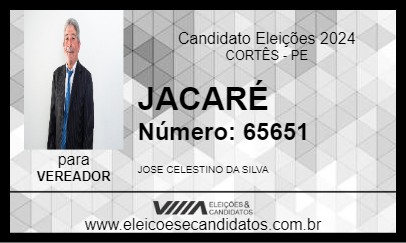 Candidato JACARÉ 2024 - CORTÊS - Eleições