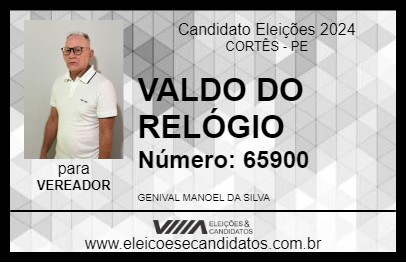 Candidato VAL DO RELÓGIO 2024 - CORTÊS - Eleições