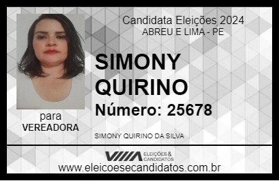 Candidato SIMONY QUIRINO 2024 - ABREU E LIMA - Eleições