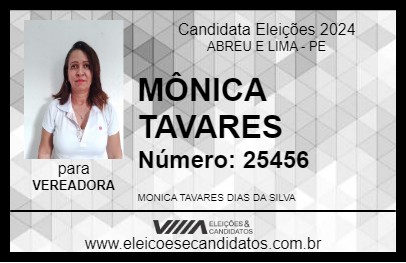 Candidato MÔNICA TAVARES 2024 - ABREU E LIMA - Eleições