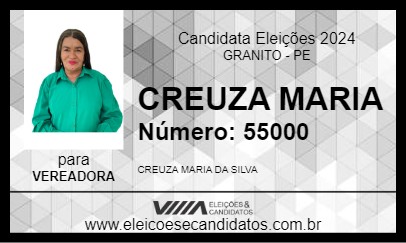 Candidato CREUZA MARIA 2024 - GRANITO - Eleições