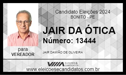 Candidato JAIR DA ÓTICA 2024 - BONITO - Eleições