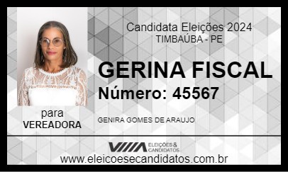 Candidato GENIRA FISCAL 2024 - TIMBAÚBA - Eleições