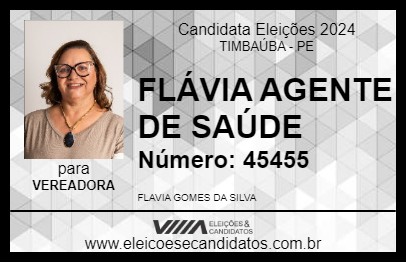 Candidato FLÁVIA AGENTE DE SAÚDE 2024 - TIMBAÚBA - Eleições