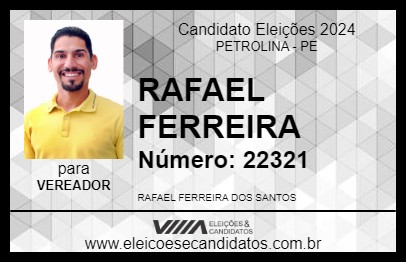 Candidato RAFAEL FERREIRA 2024 - PETROLINA - Eleições