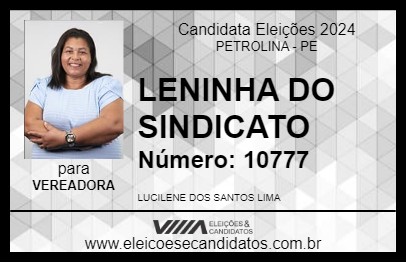 Candidato LENINHA DO SINDICATO  2024 - PETROLINA - Eleições