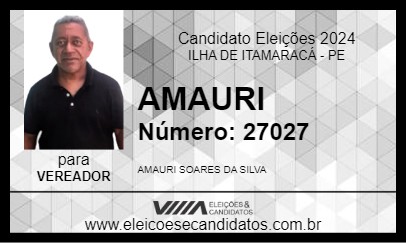 Candidato AMAURI 2024 - ILHA DE ITAMARACÁ - Eleições