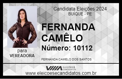 Candidato FERNANDA CAMÊLO 2024 - BUÍQUE - Eleições