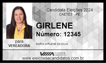 Candidato GIRLENE 2024 - CAETÉS - Eleições