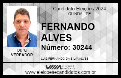 Candidato FERNANDO ALVES 2024 - OLINDA - Eleições