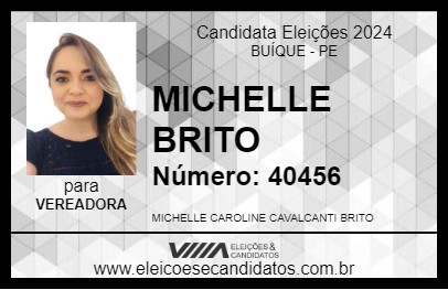 Candidato MICHELLE BRITO 2024 - BUÍQUE - Eleições