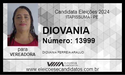 Candidato DIOVANIA 2024 - ITAPISSUMA - Eleições