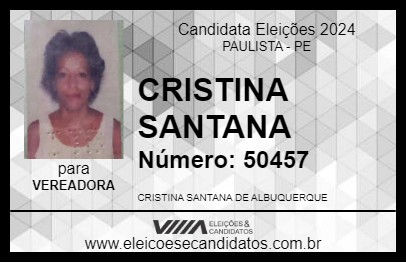 Candidato CRISTINA SANTANA 2024 - PAULISTA - Eleições